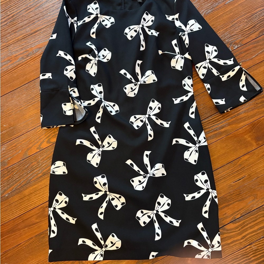 Black and White Bow Print Dress